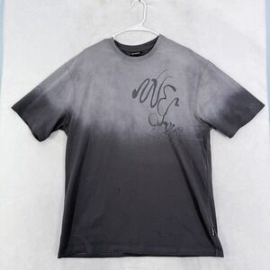 Desigual T Shirt Mens S Gray Graphic Stretch